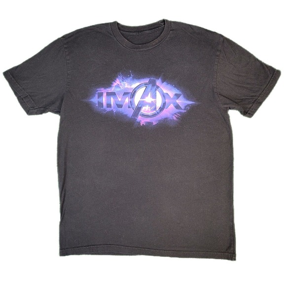 Marvel Avengers Endgame IMAX Movie Promo Iron Man Spiderman Hulk T-Shirt Size L - Picture 1 of 8